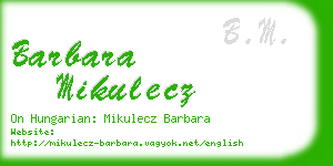 barbara mikulecz business card